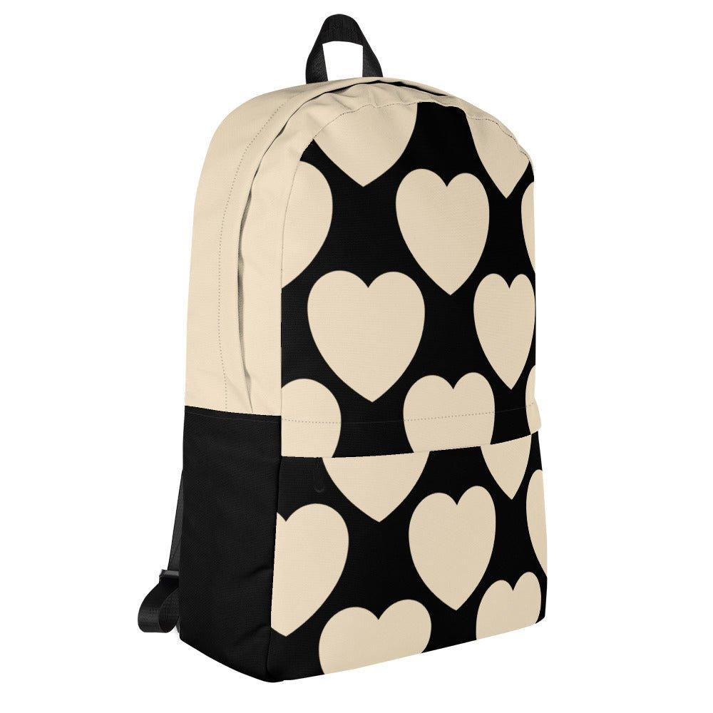 Backpack - ELLIE LOVE black - Bold heart print