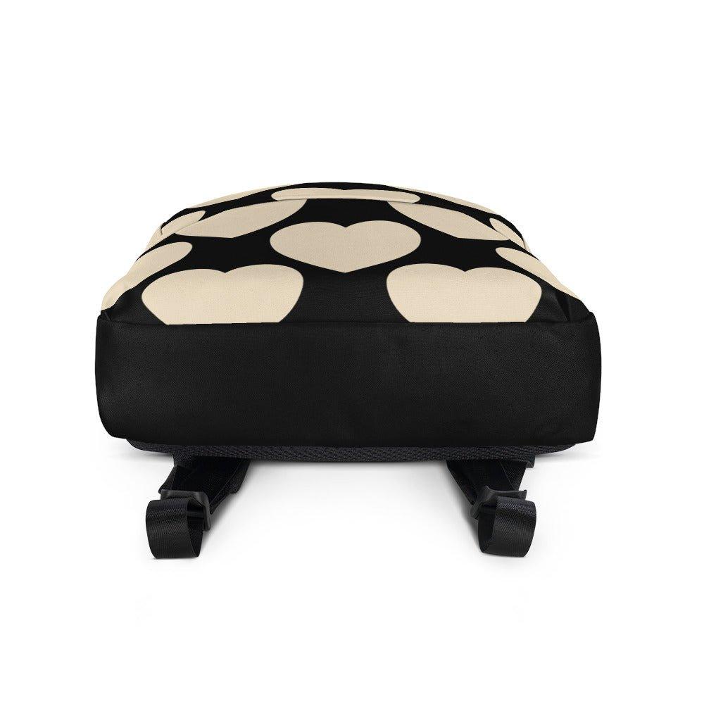 Backpack - ELLIE LOVE black - Bold heart print