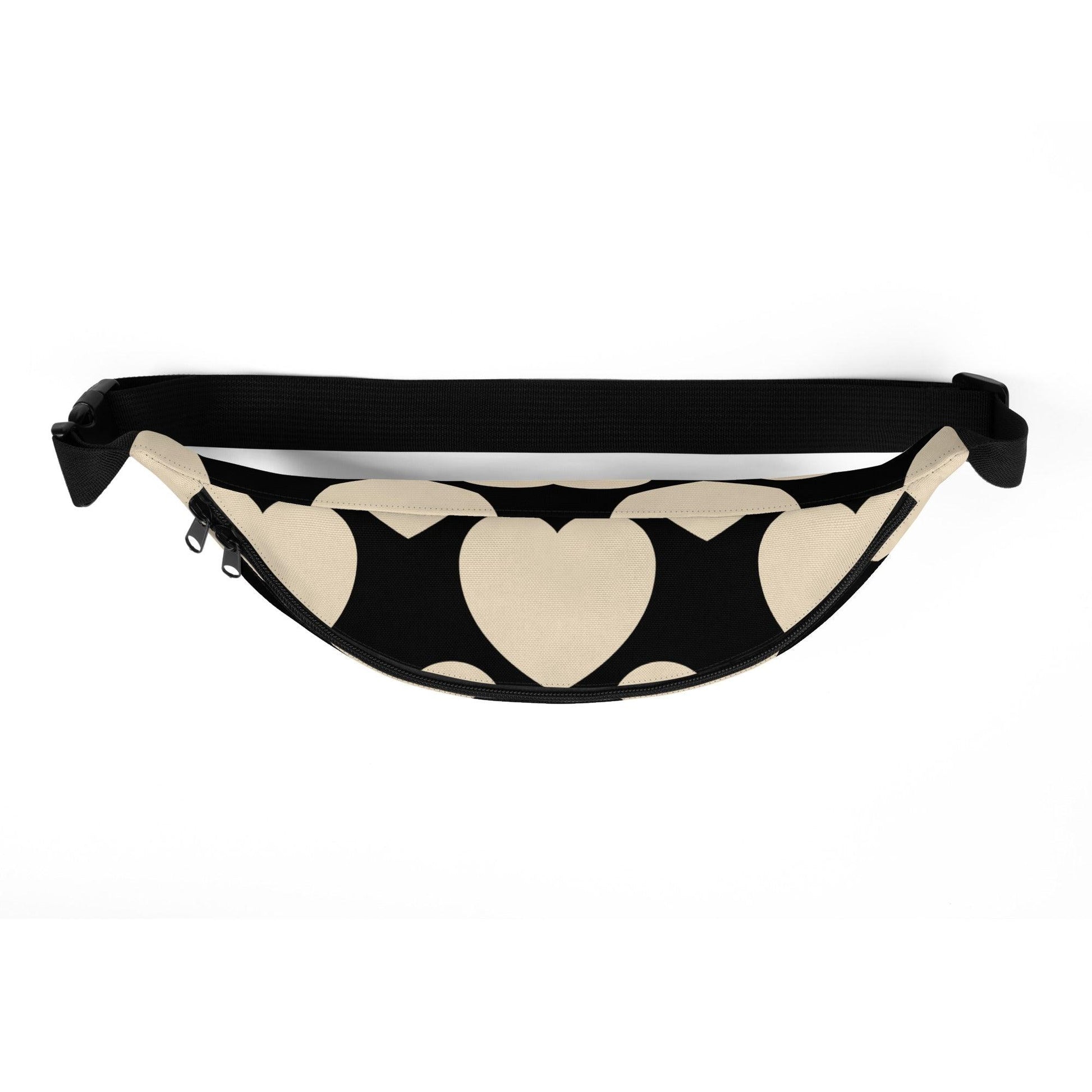 Fanny Pack - ELLIE LOVE black - Bold Heart Print