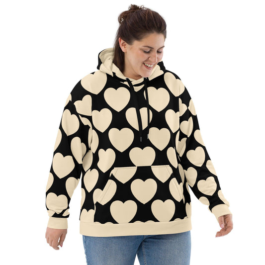 Hoodie - ELLIE LOVE black - Bold Heart Print