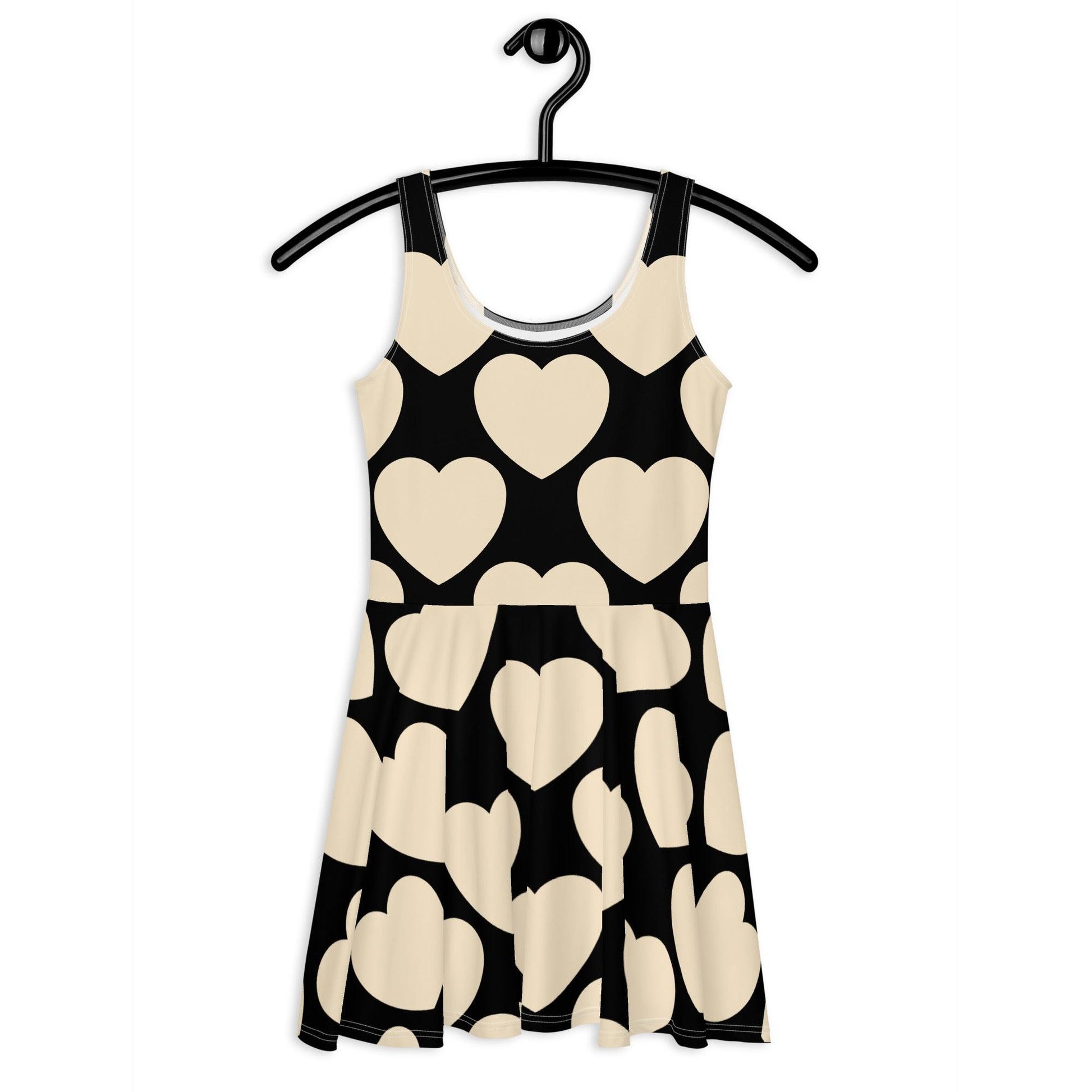 Skater Dress - ELLIE LOVE black - Bold Heart Print