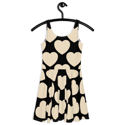 Skater Dress - ELLIE LOVE black - Bold Heart Print