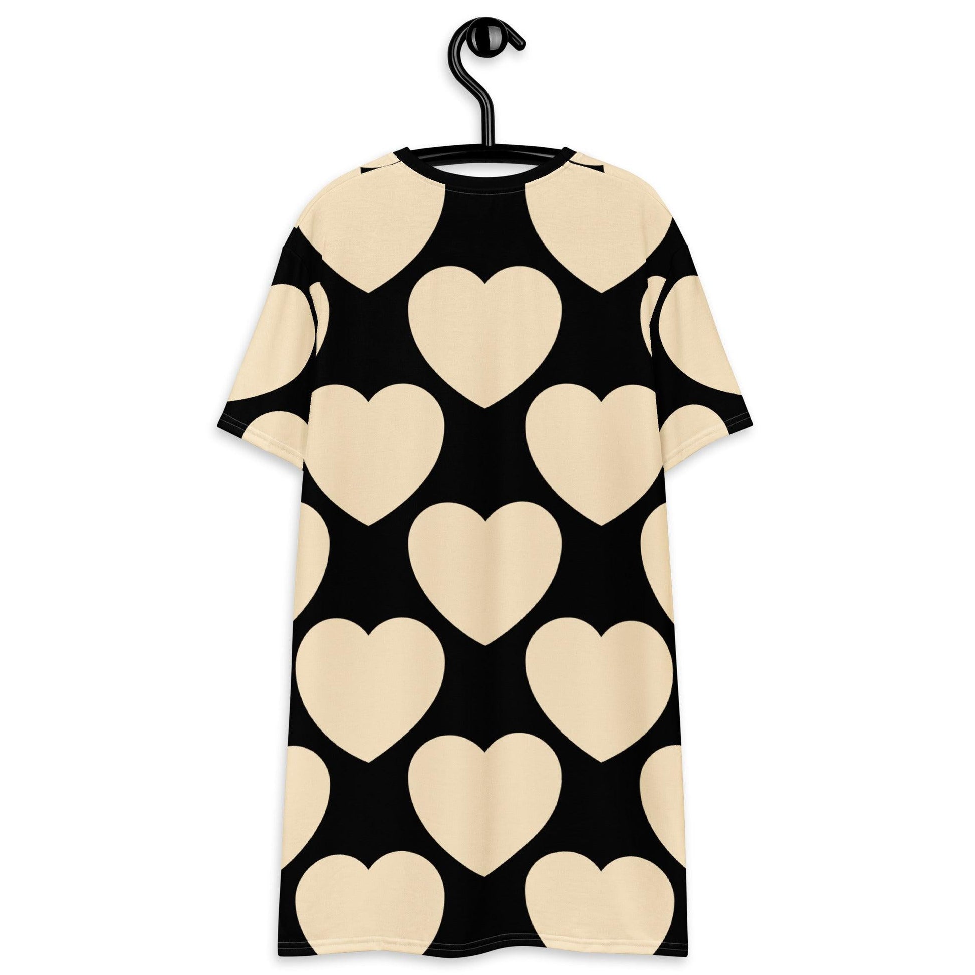 T-Shirt Dress - ELLIE LOVE black - Bold Heart Print