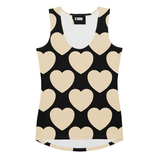 Tank top - ELLIE LOVE black - Bold heart print