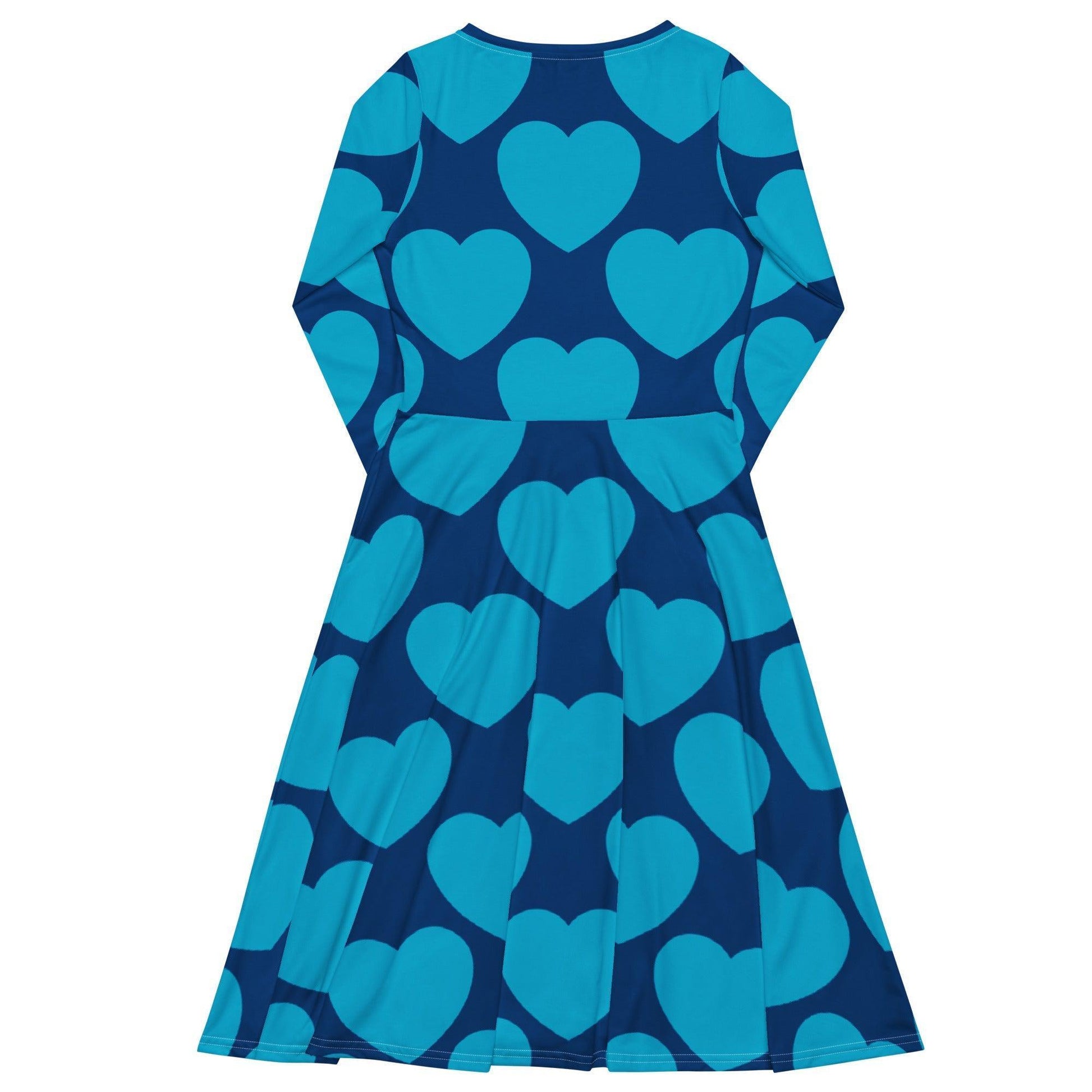 Midi Dress - ELLIE LOVE blue - Bold Heart Print