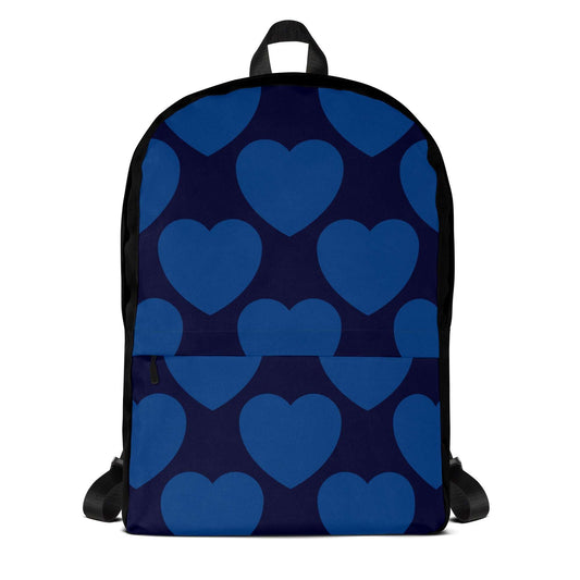 Backpack - ELLIE LOVE dark blue - Bold Heart Print