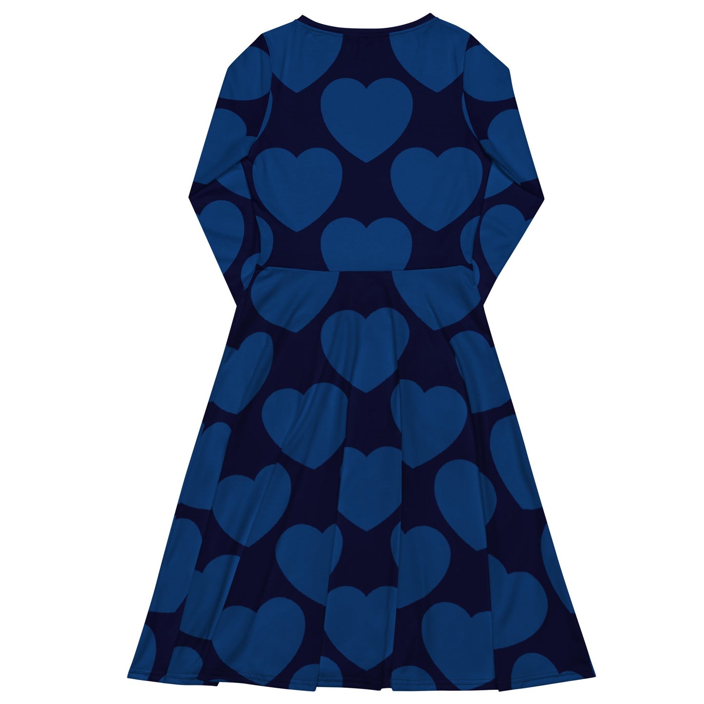 Midi Dress - ELLIE LOVE dark blue - Bold Heart Print