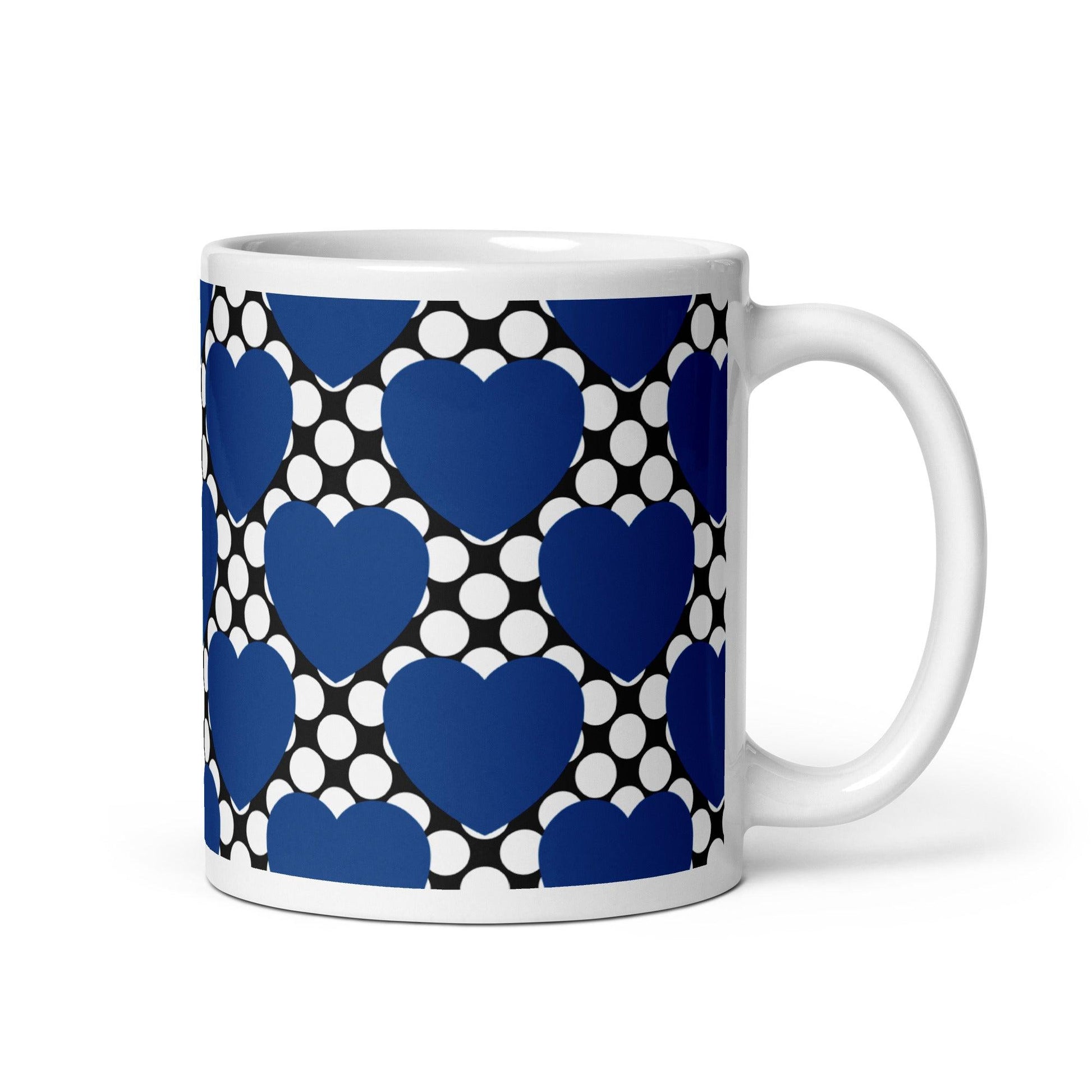Mug - ELLIE LOVE DOT blue black - Bold Heart Print