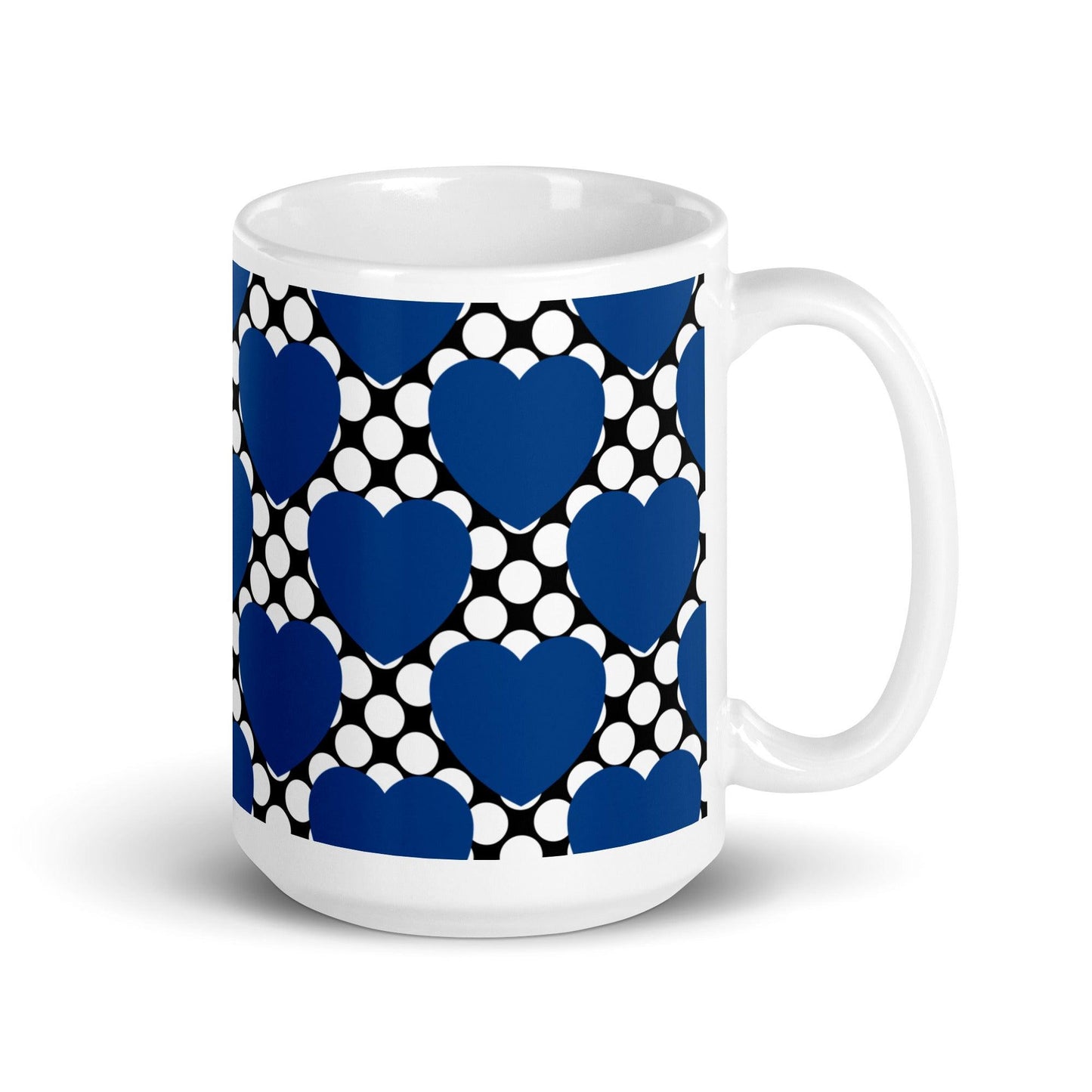 Mug - ELLIE LOVE DOT blue black - Bold Heart Print