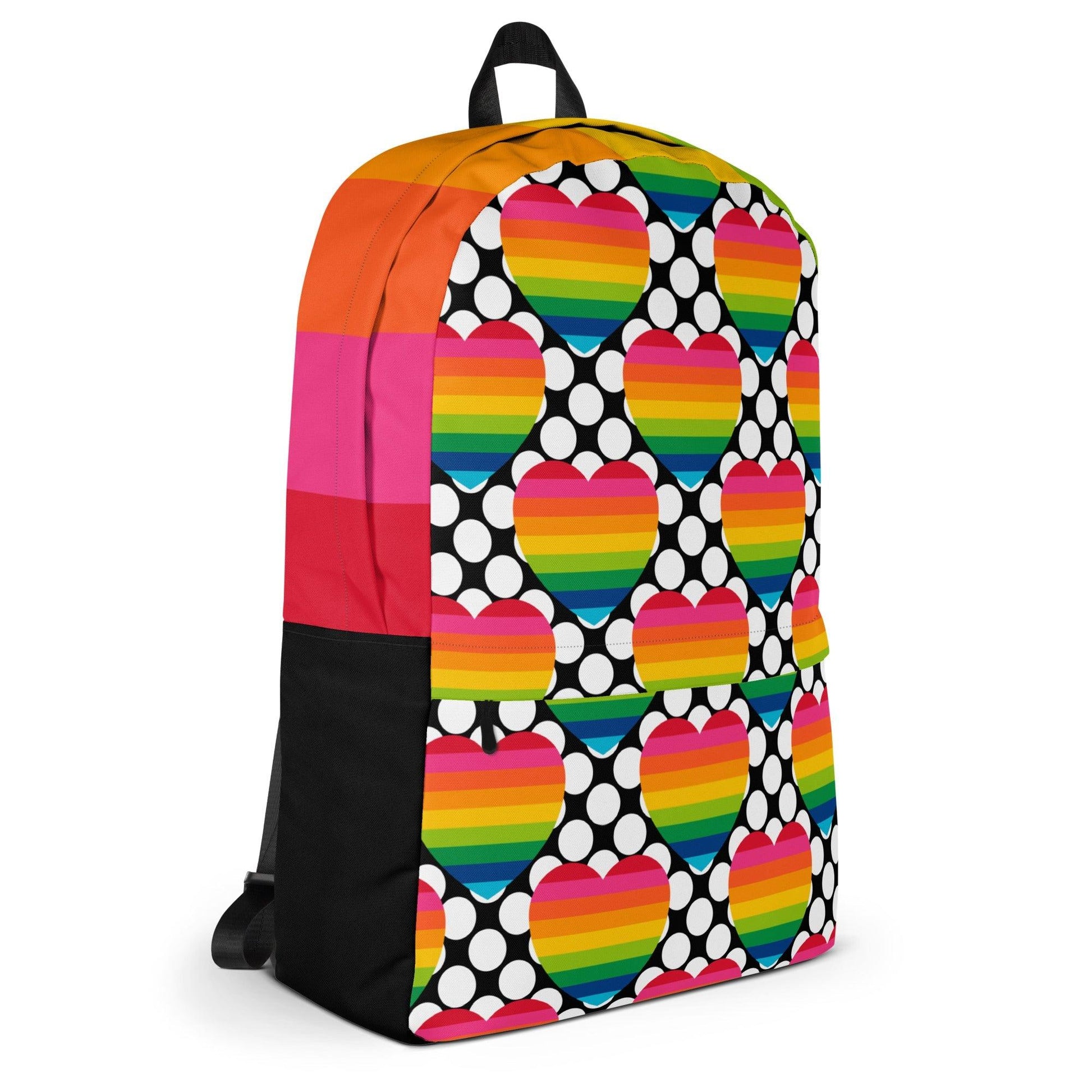 Backpack - ELLIE LOVE DOT rainbow - Bold heart print