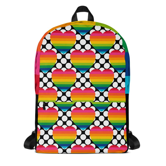 Backpack - ELLIE LOVE DOT rainbow - Bold Heart Print