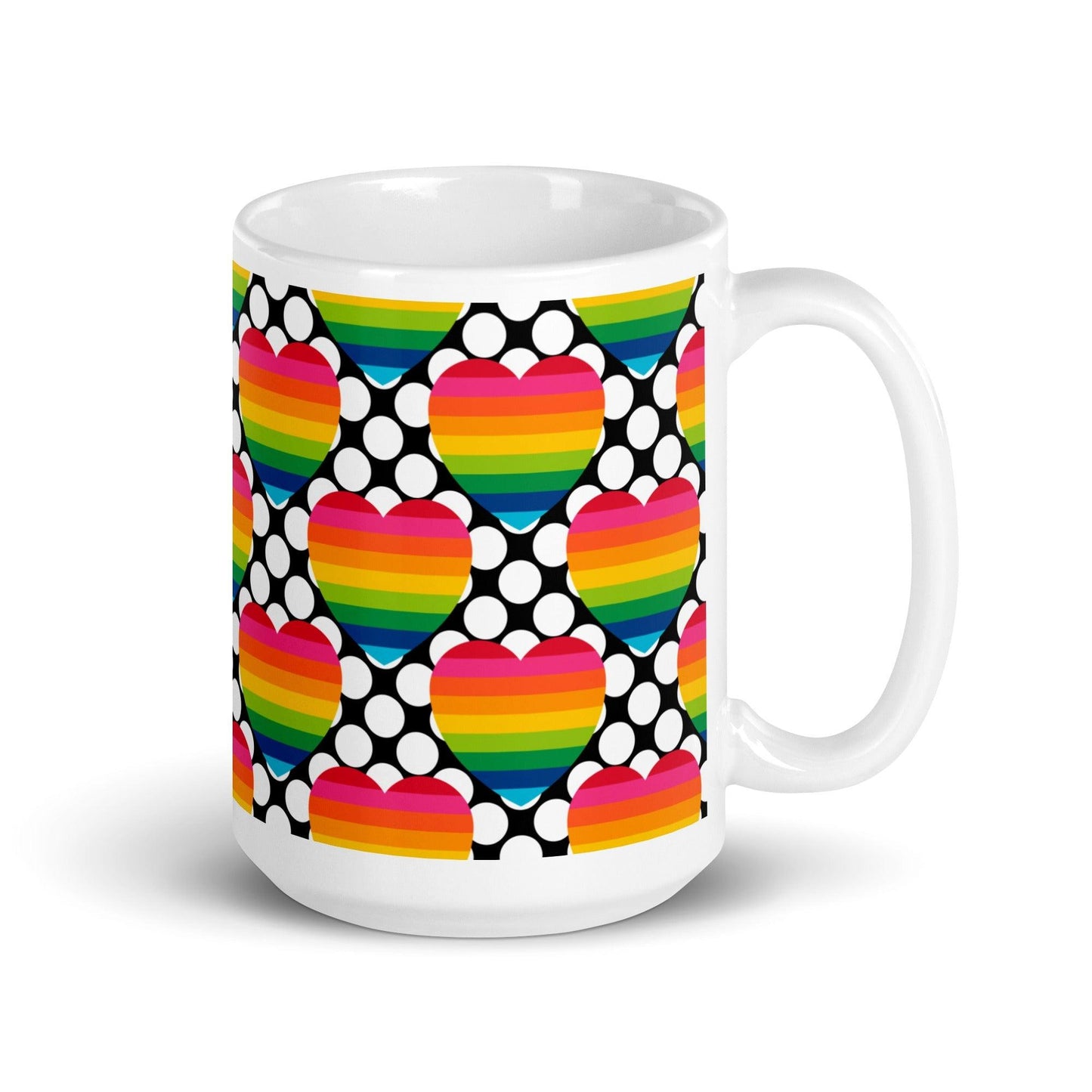 Mug - ELLIE LOVE DOT rainbow - Bold Heart Print