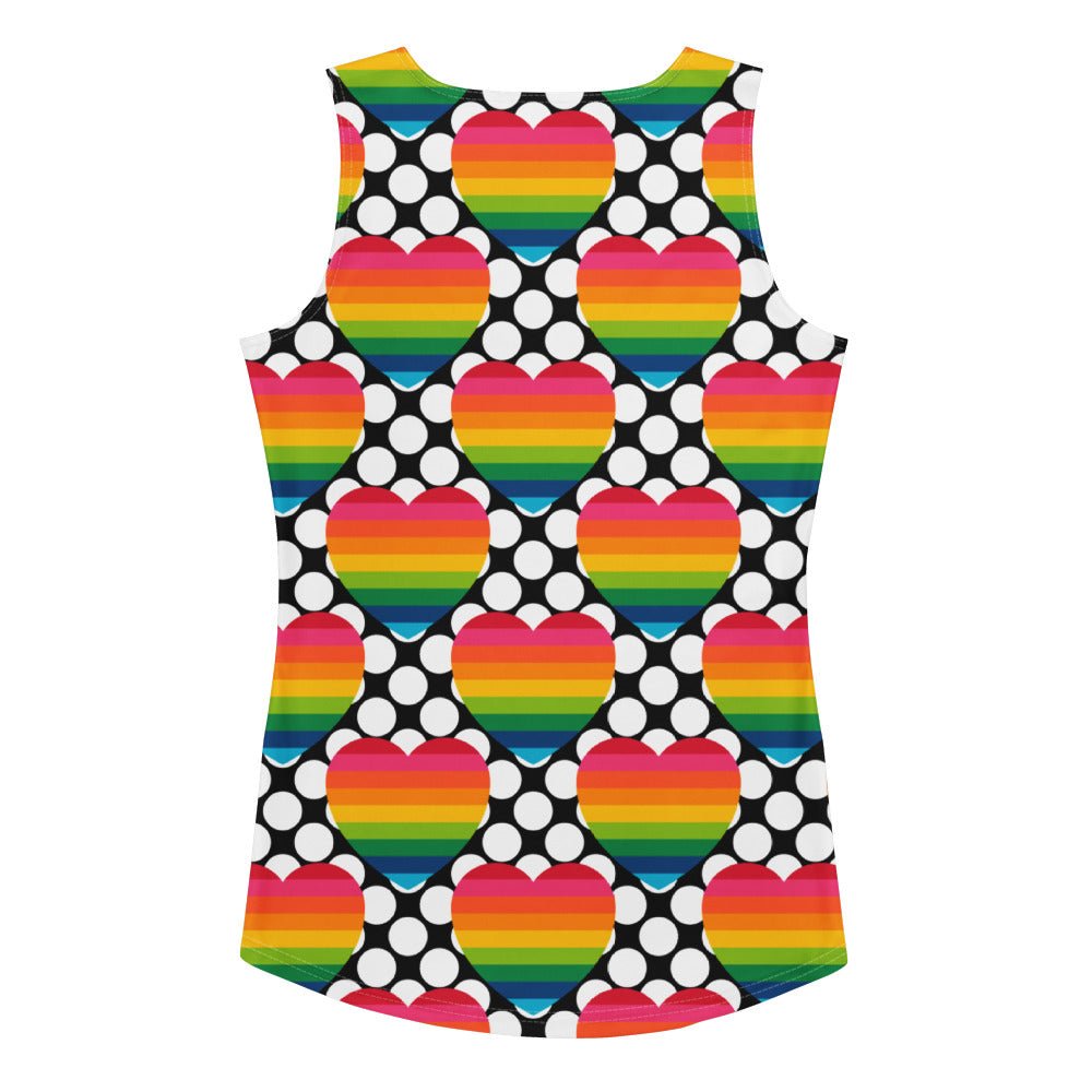 Tank top - ELLIE LOVE DOT rainbow - Bold heart print XL