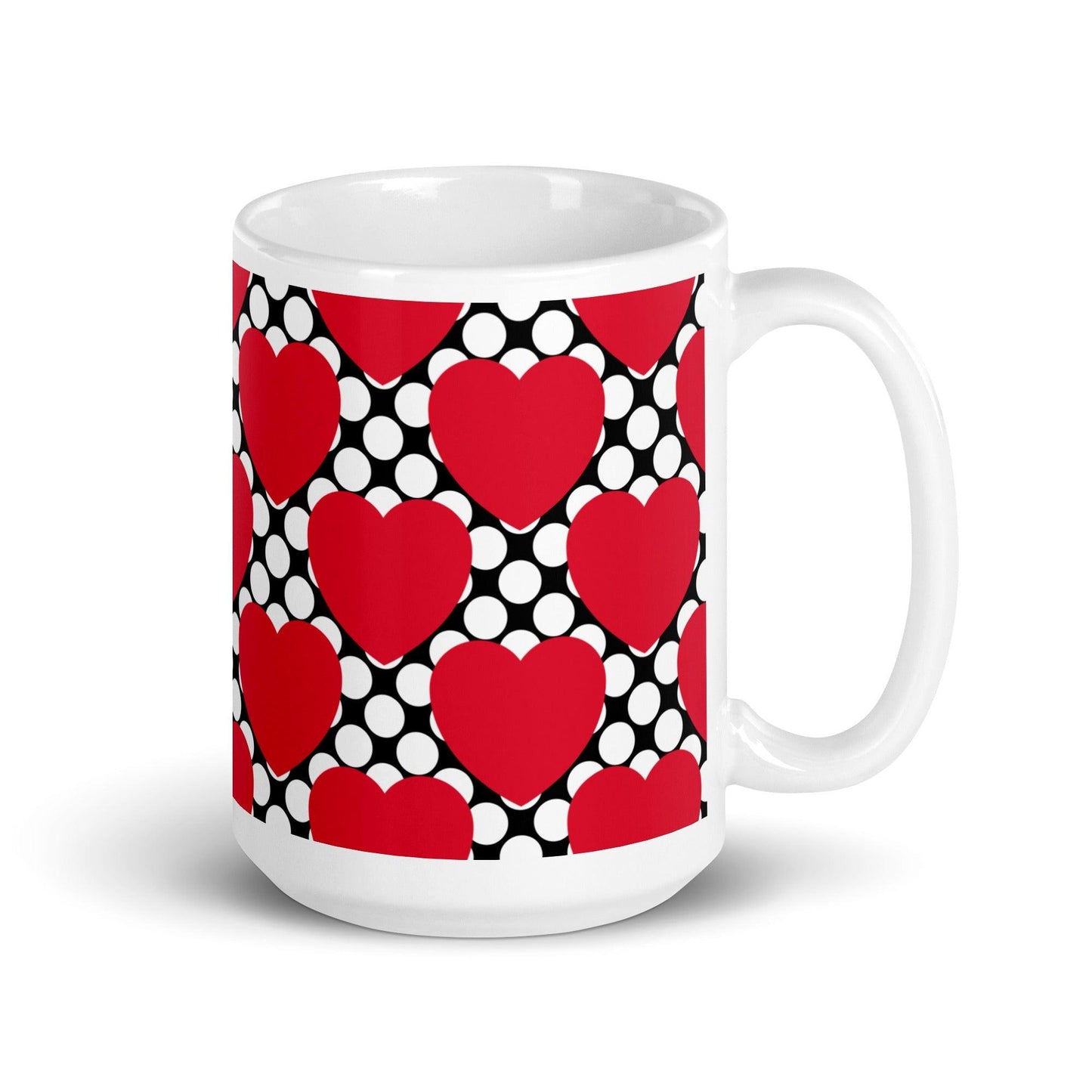 Mug - ELLIE LOVE DOT red black - Bold Heart Print