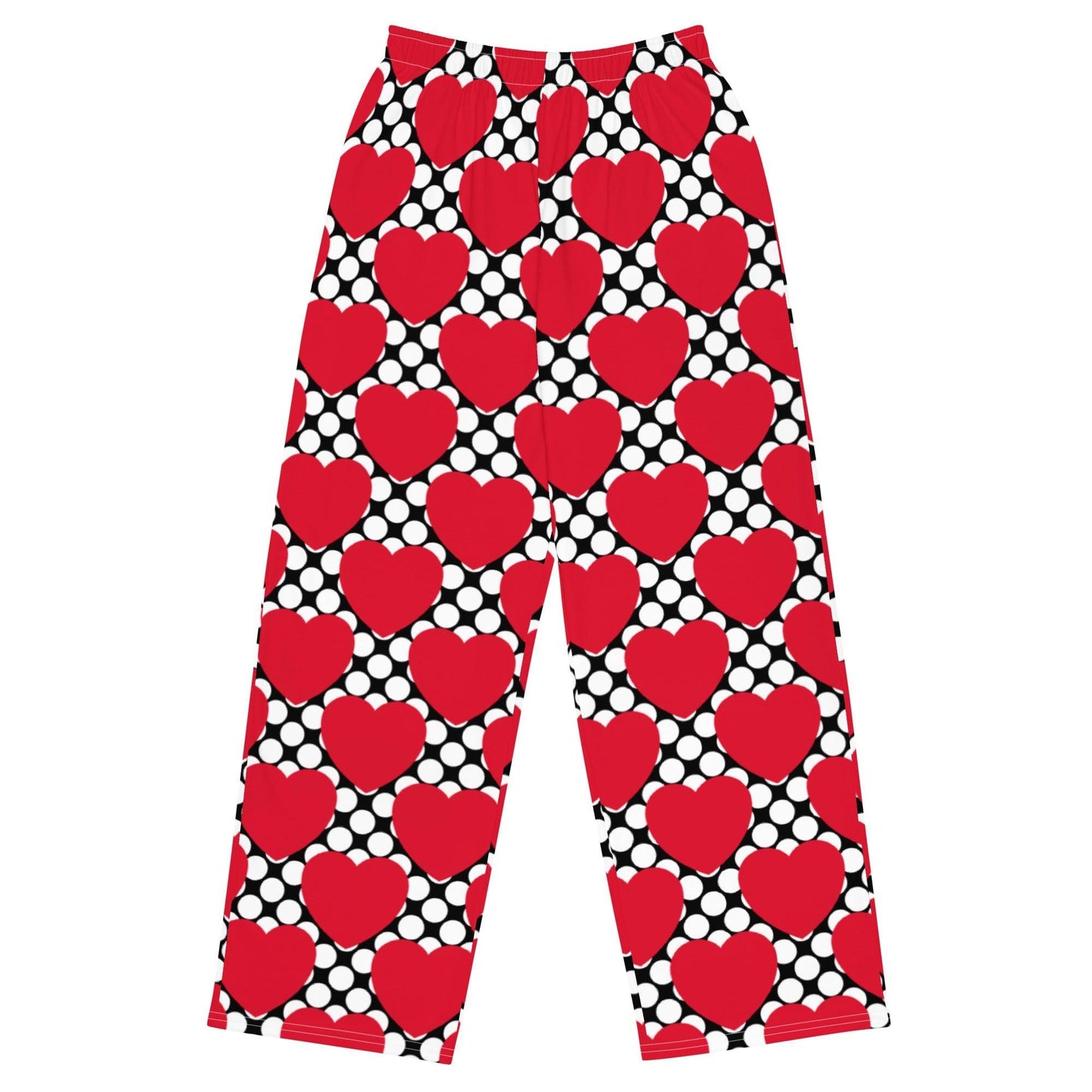Pants - ELLIE LOVE DOT red black - Bold Heart Print