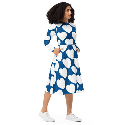 Midi Dress - ELLIE LOVE fin - Bold Heart Print