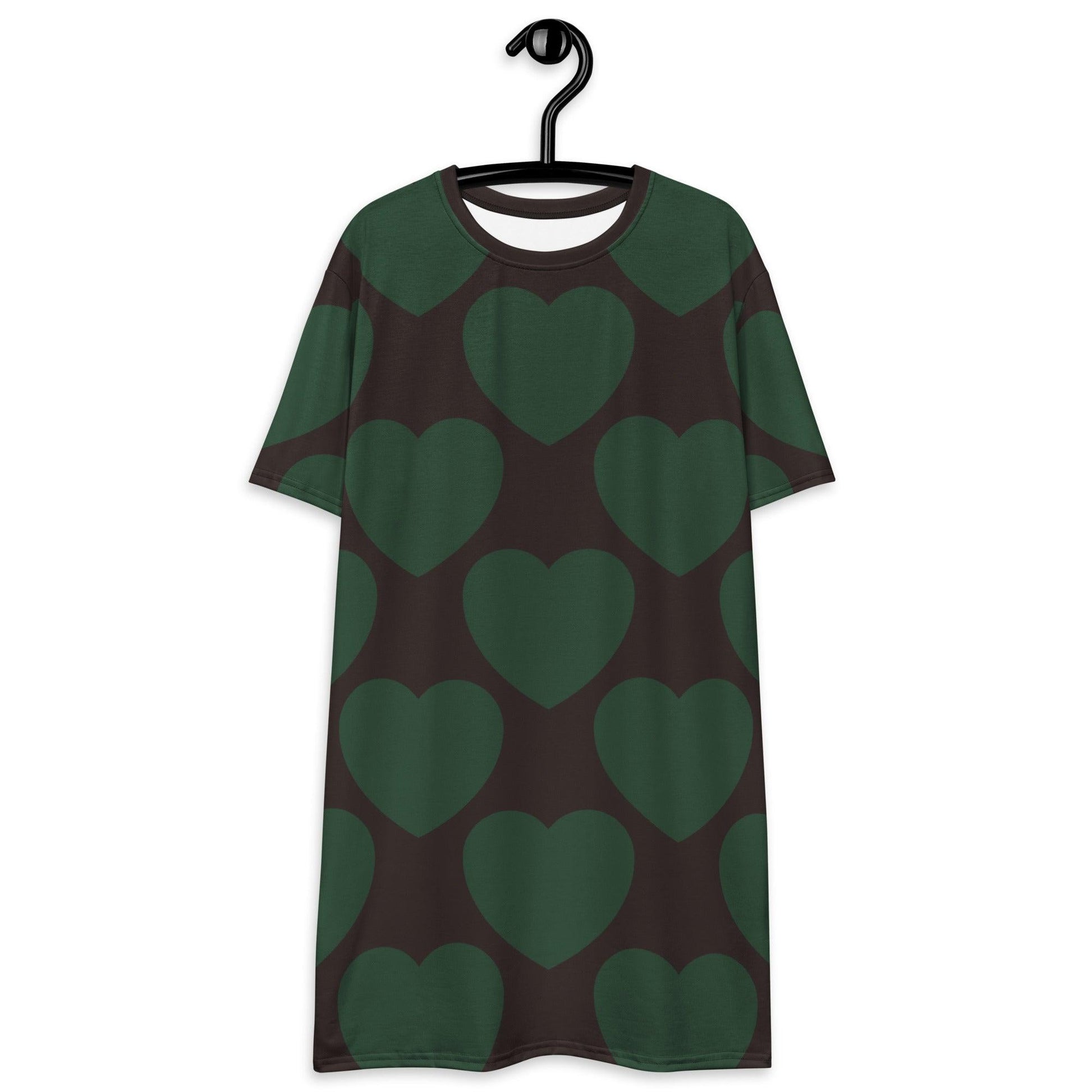 T-Shirt Dress - ELLIE LOVE forest - Bold Heart Print
