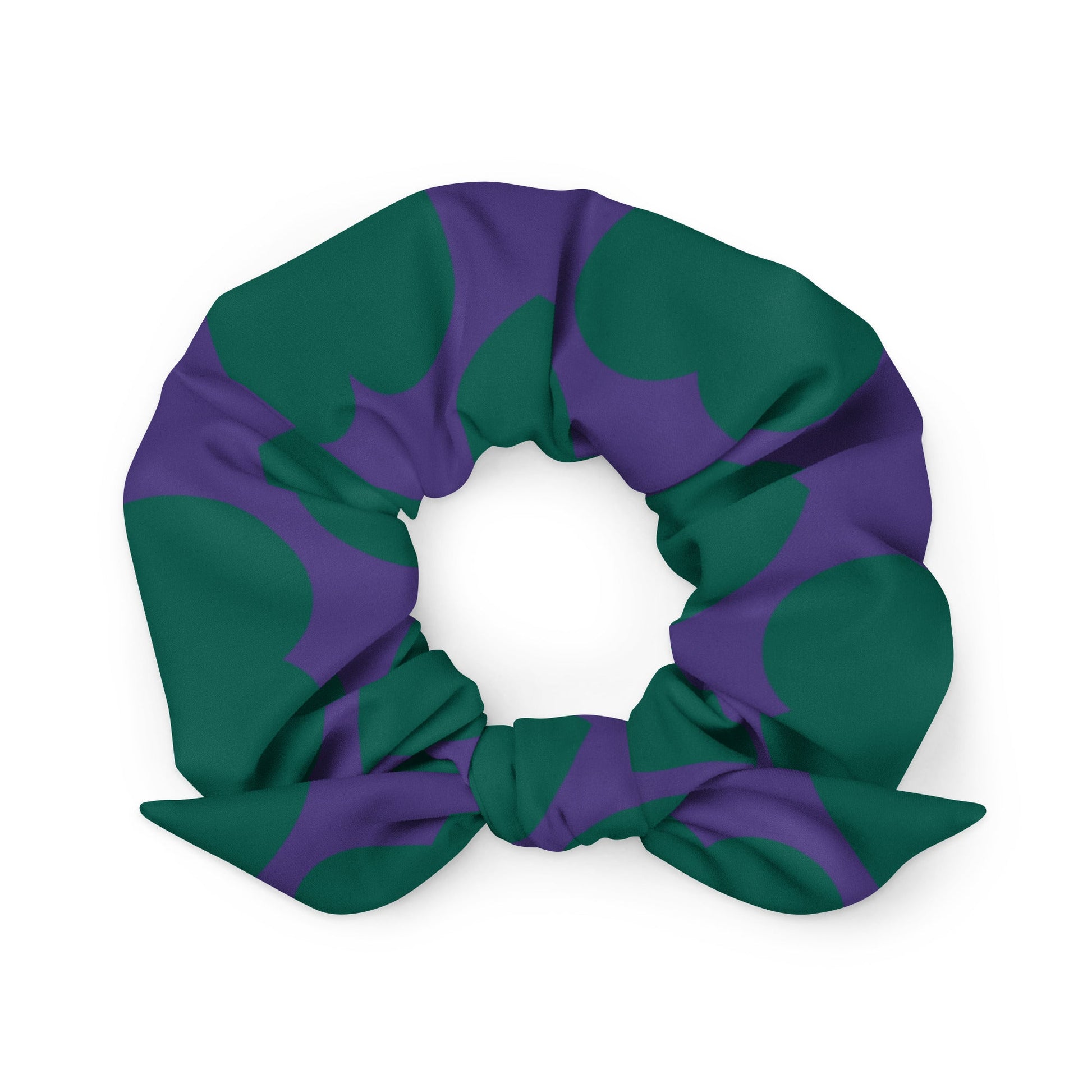 Scrunchie - ELLIE LOVE green purple - Bold Heart Print