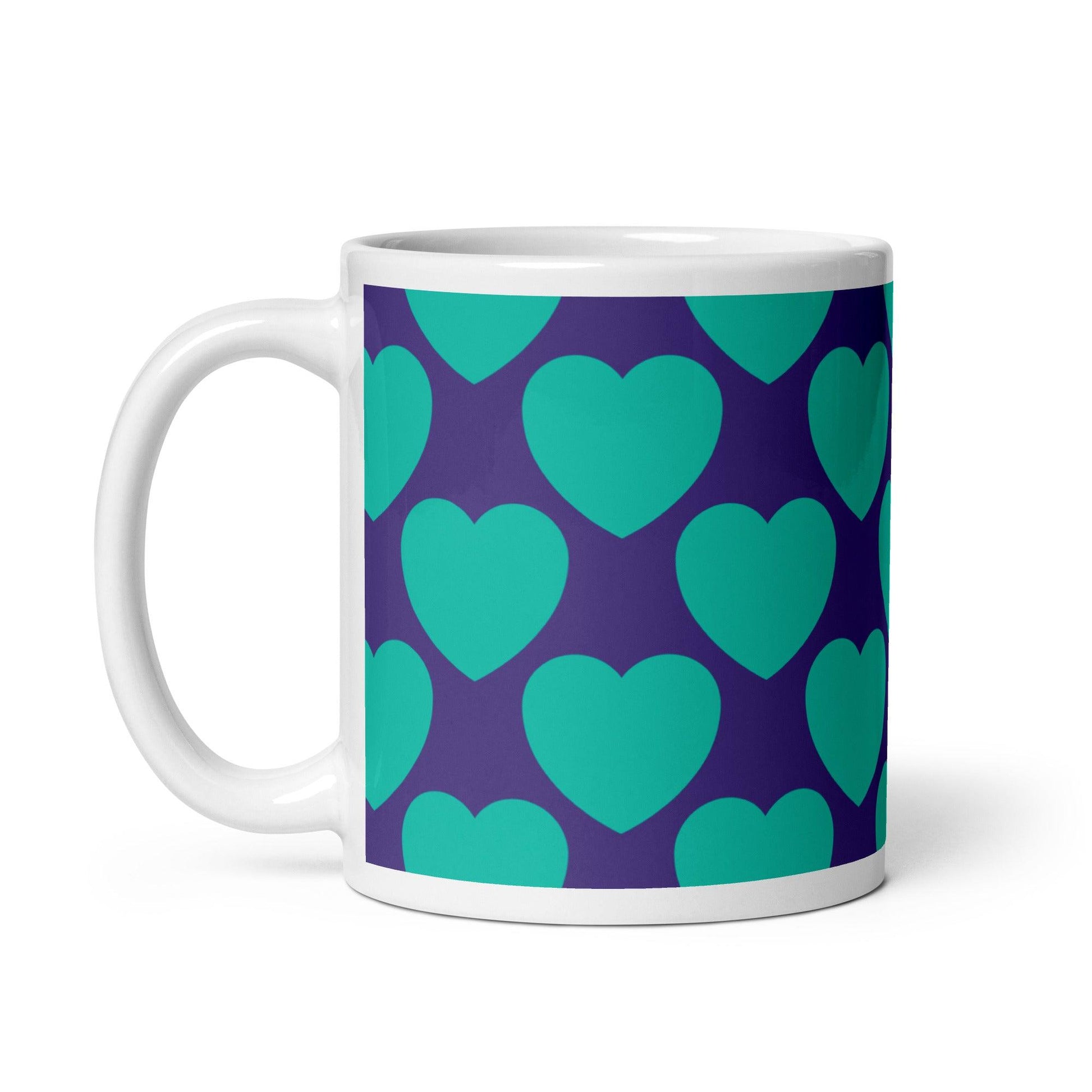 Mug - ELLIE LOVE mint purple - Bold Heart Print