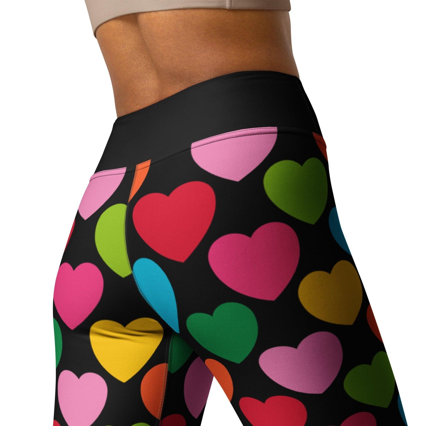 Yoga Leggings -2- ELLIE LOVE mix black - Bold Heart Print
