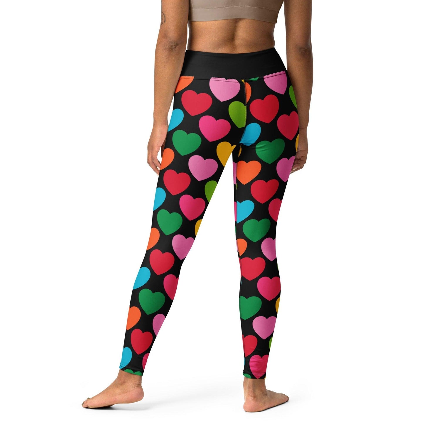 Yoga Leggings -2- ELLIE LOVE mix black - Bold Heart Print
