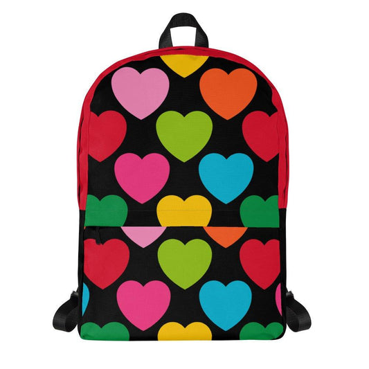 Backpack - ELLIE LOVE mix black - Bold Heart Print