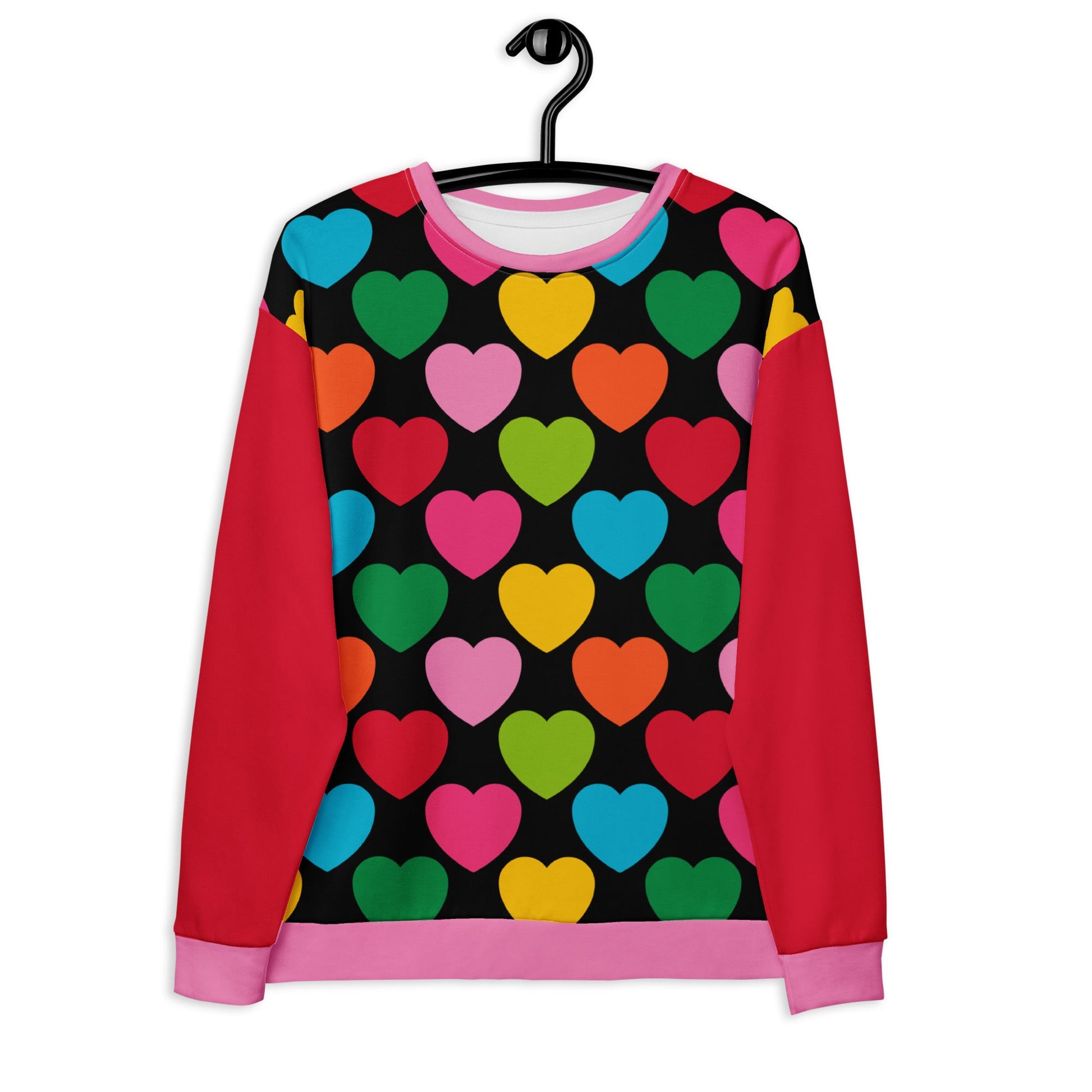 Sweatshirt - ELLIE LOVE mix black - Bold Heart Print