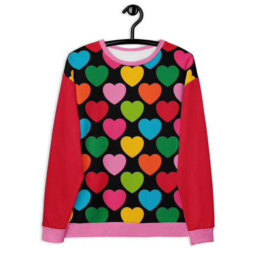 Sweatshirt - ELLIE LOVE mix black - Bold Heart Print