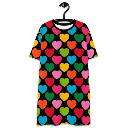 T-Shirt Dress - ELLIE LOVE mix black - Bold Heart Print