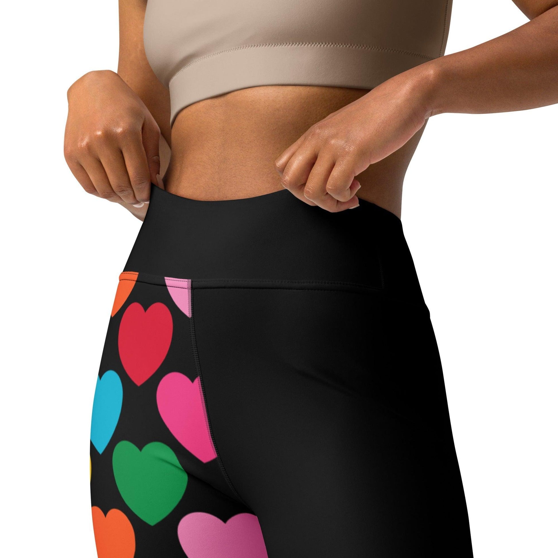 Yoga Leggings - ELLIE LOVE mix black - Bold Heart Print