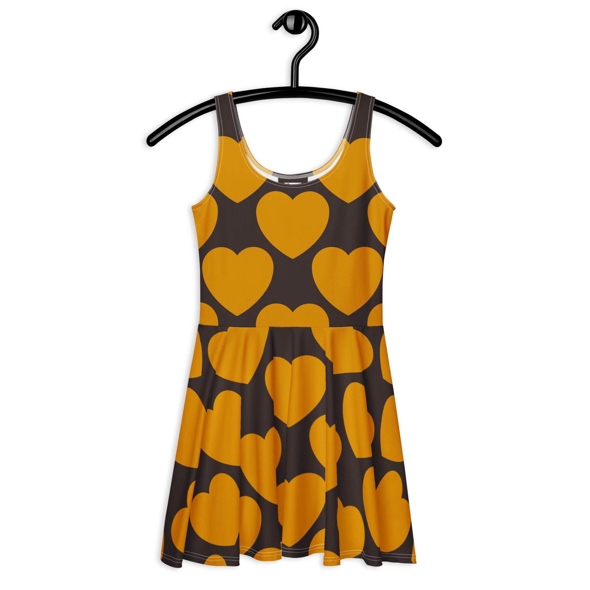 Skater Dress - ELLIE LOVE orange brown - Bold Heart Print