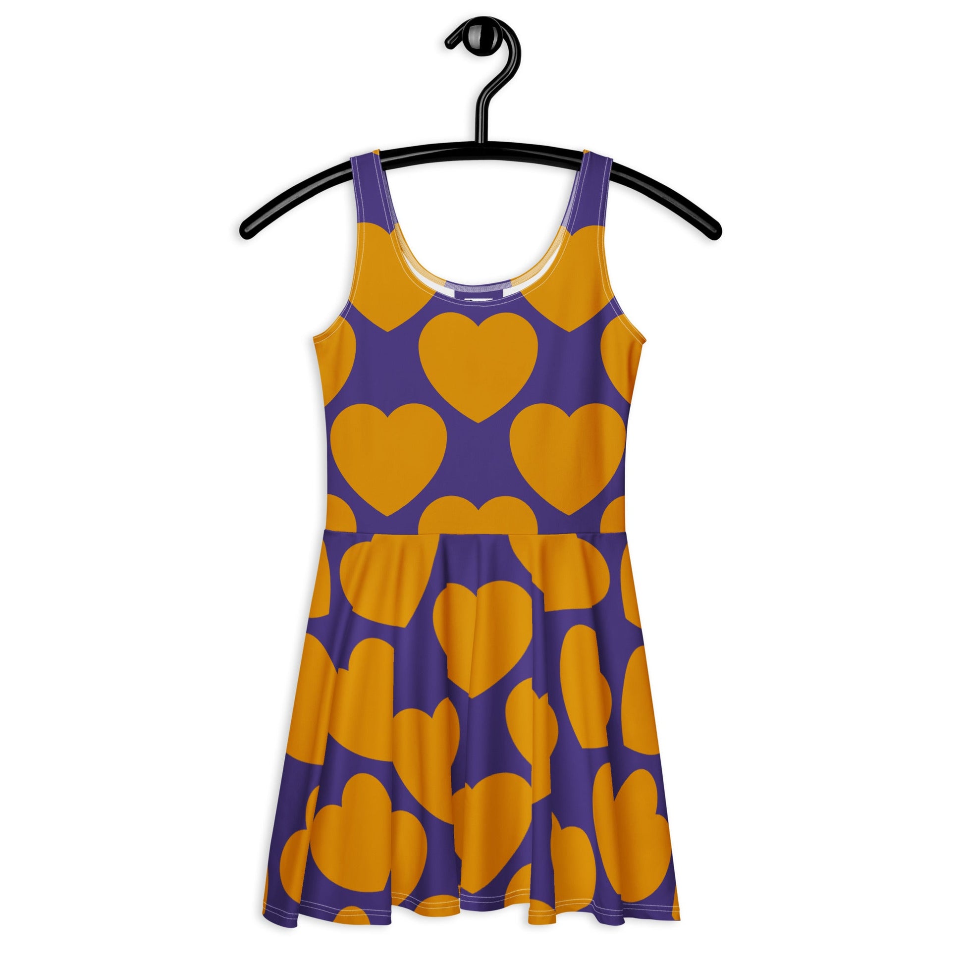 Skater Dress - ELLIE LOVE orange purple - Bold Heart Print