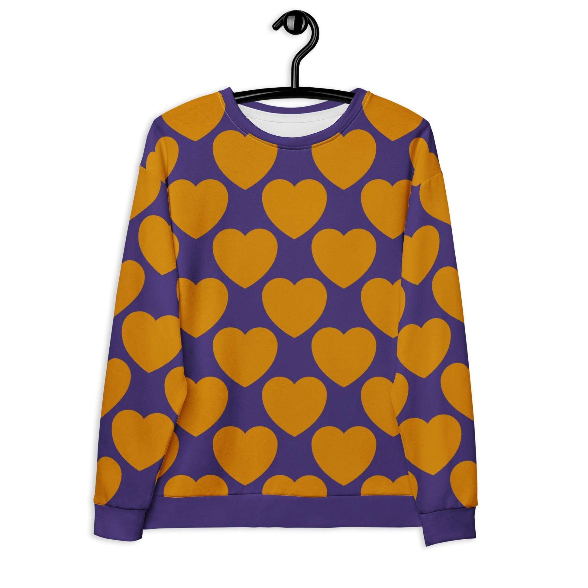 Sweatshirt - ELLIE LOVE orange purple - Bold Heart Print