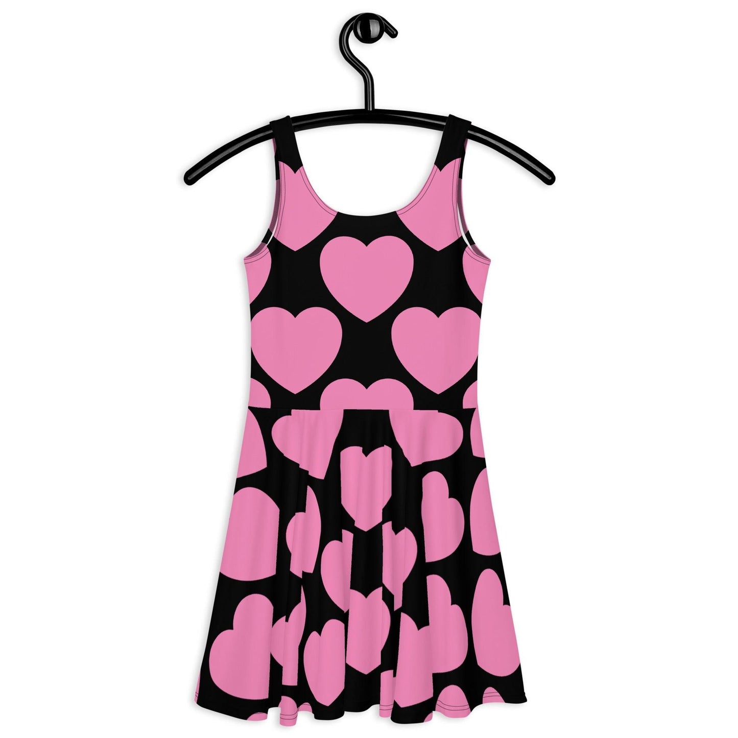 Skater Dress - ELLIE LOVE pink black - Bold Heart Print