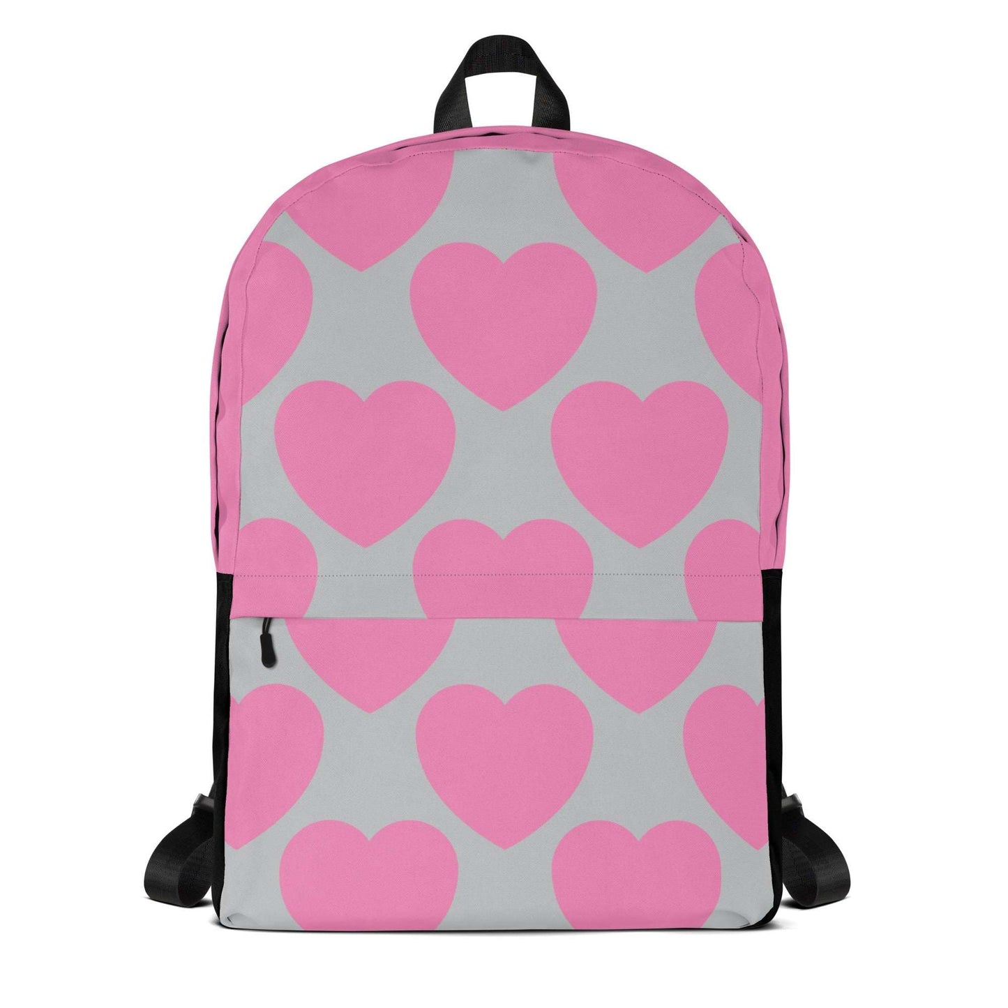 Backpack - ELLIE LOVE pink grey - Bold heart print Default Title