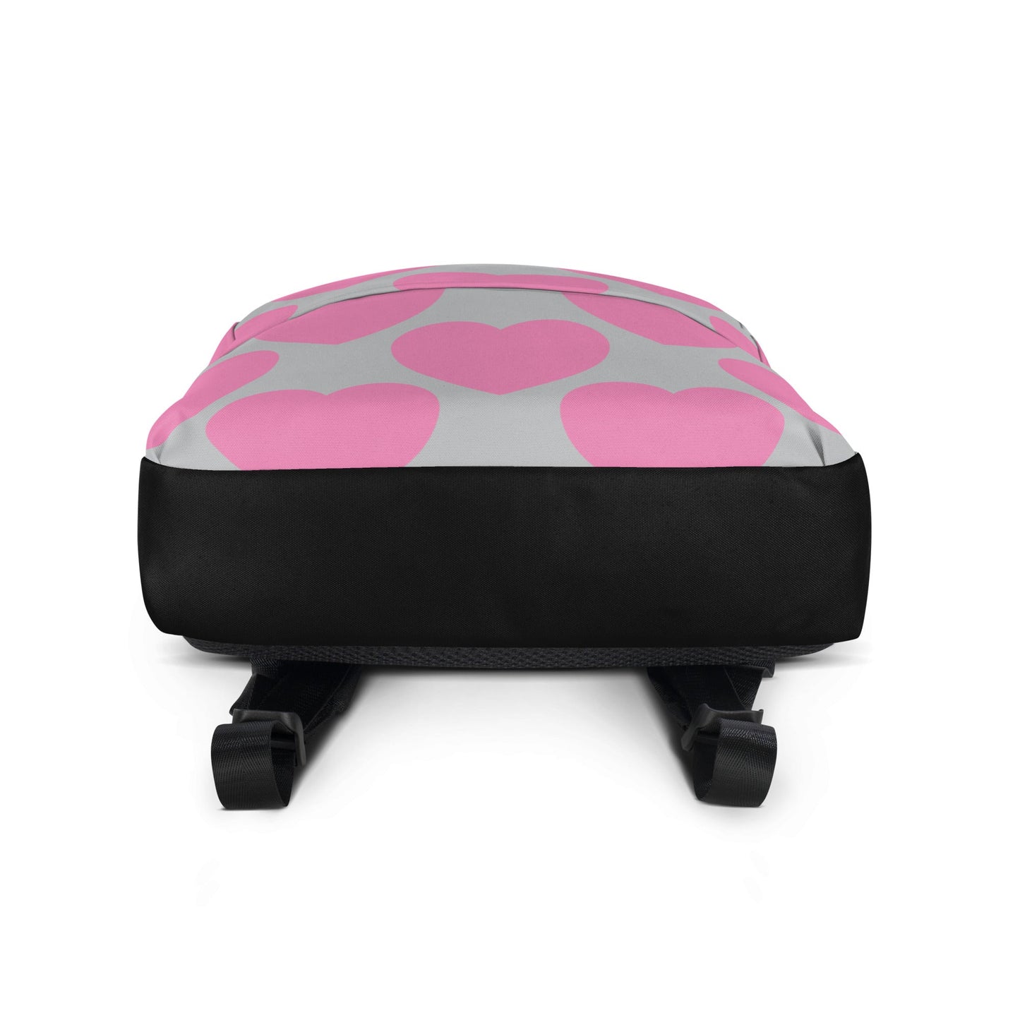 Backpack - ELLIE LOVE pink grey - Bold heart print