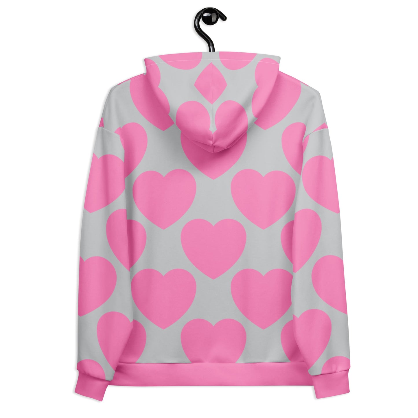 Hoodie - ELLIE LOVE pink grey - Bold Heart Print