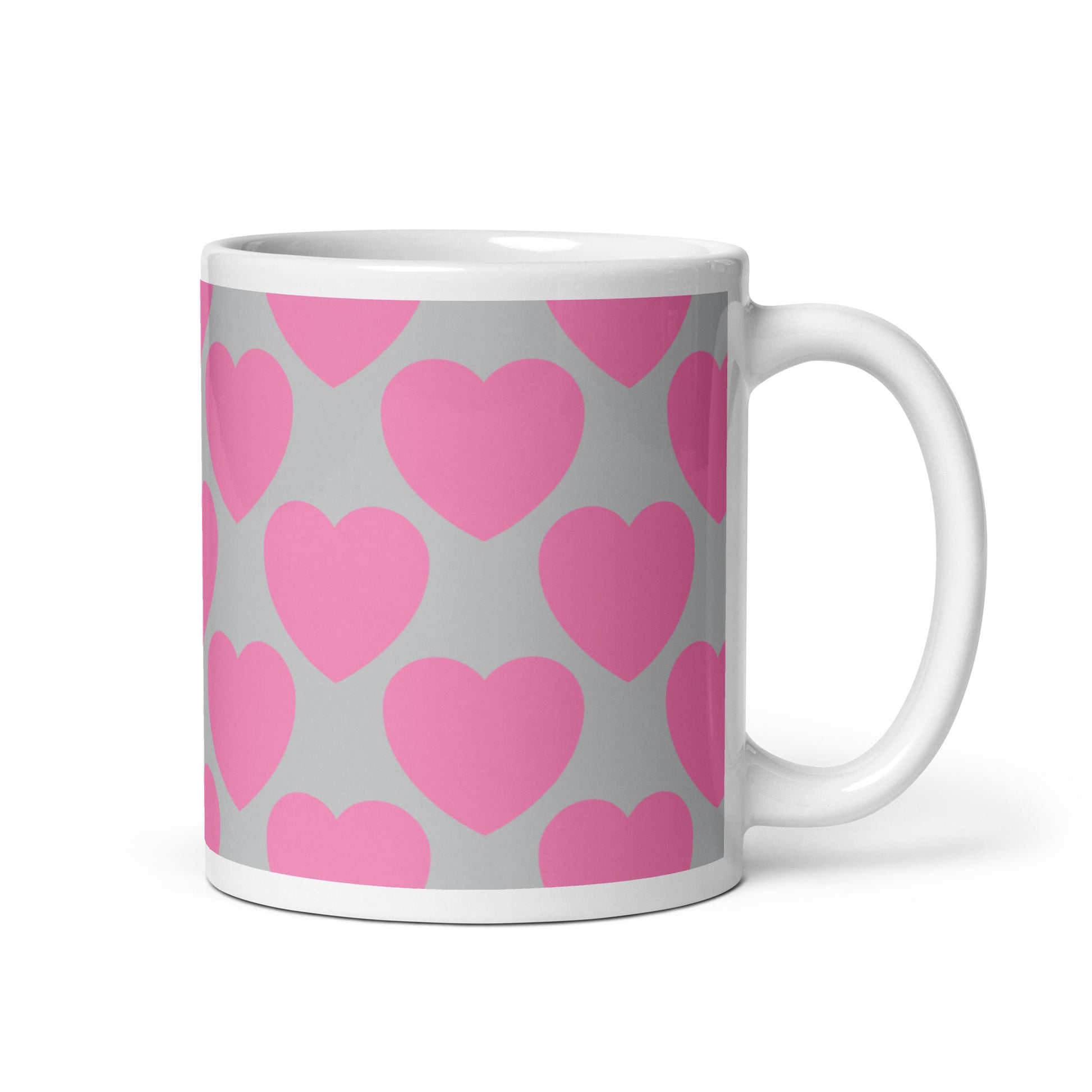 Mug - ELLIE LOVE pink grey - Bold Heart Print
