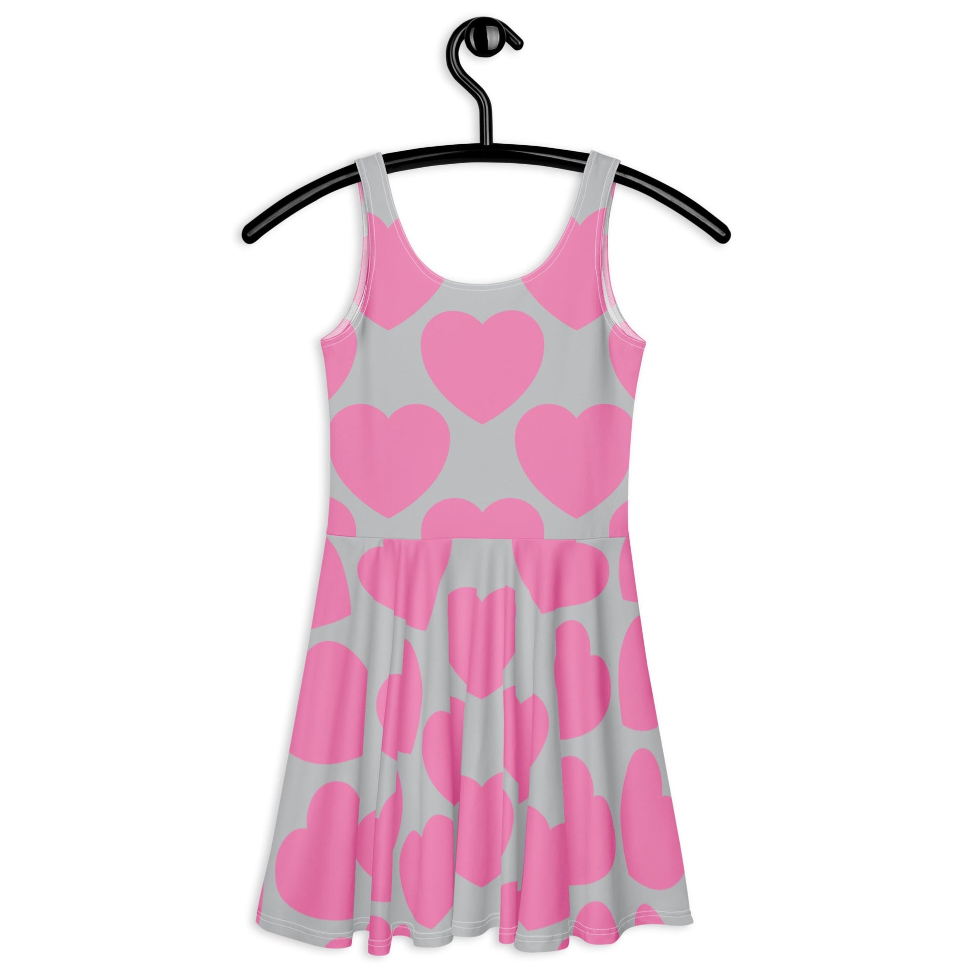 Skater Dress - ELLIE LOVE pink grey - Bold Heart Print