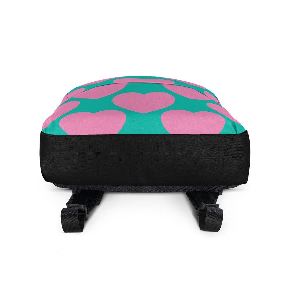 Backpack - ELLIE LOVE pink mint - Bold heart print
