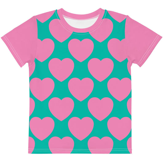 Kids' T-Shirt - ELLIE LOVE pink mint - Bold Heart Print