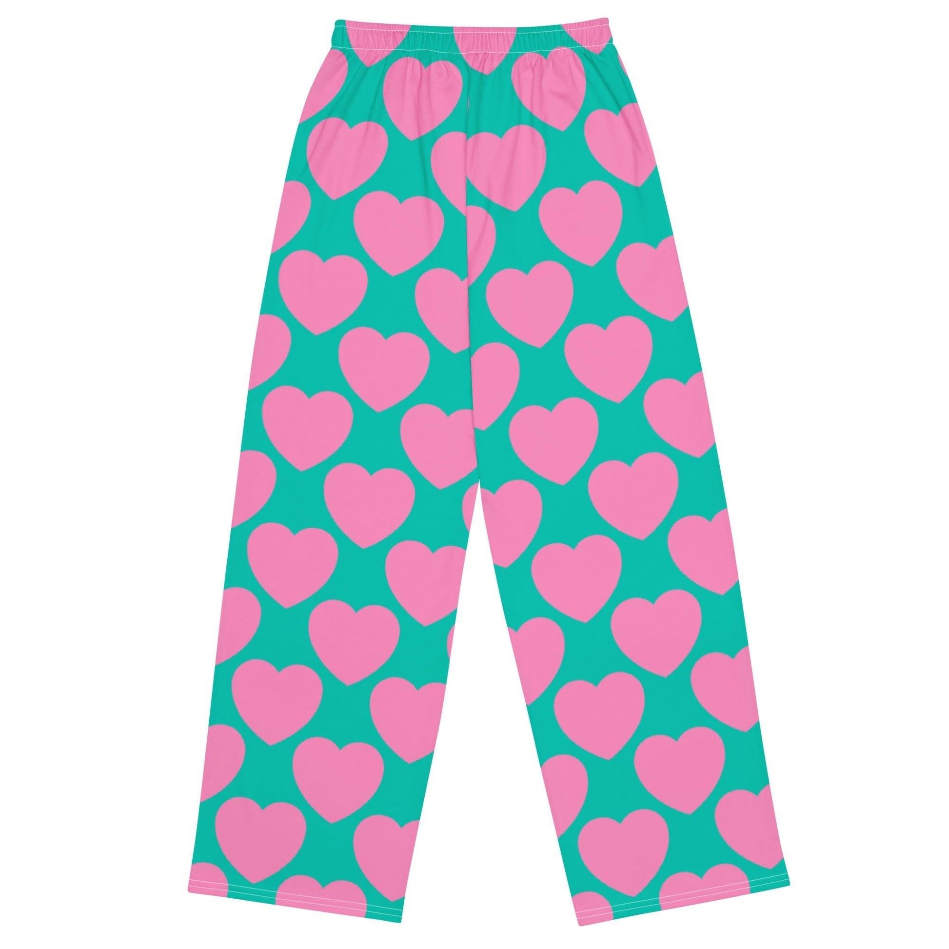 Pants - ELLIE LOVE pink mint - Bold Heart Print