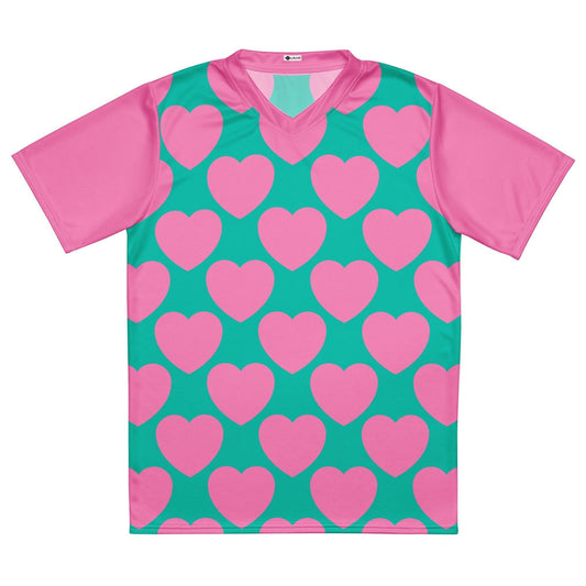 Sports Jersey - ELLIE LOVE pink mint - Bold heart print 6XL