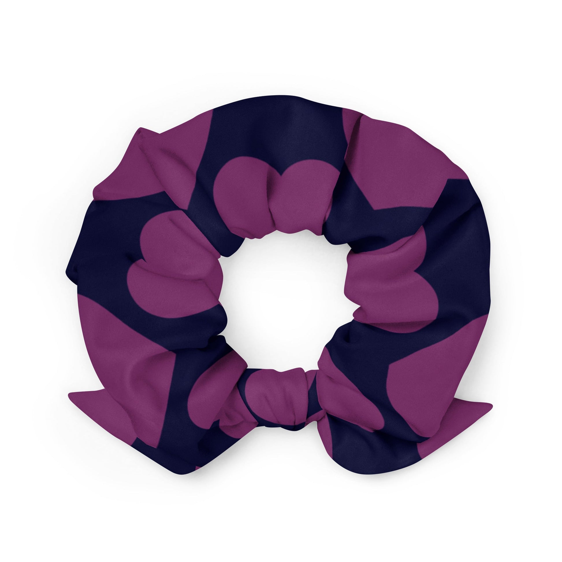 Scrunchie - ELLIE LOVE plum - Bold heart print