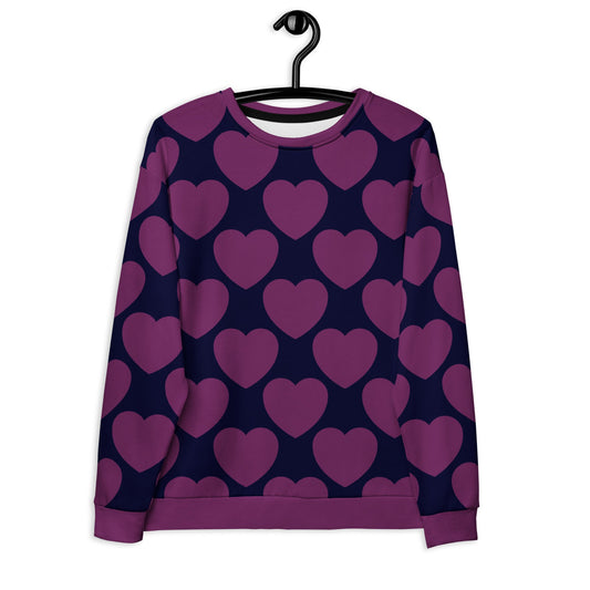 Sweatshirt - ELLIE LOVE plum - Bold Heart Print