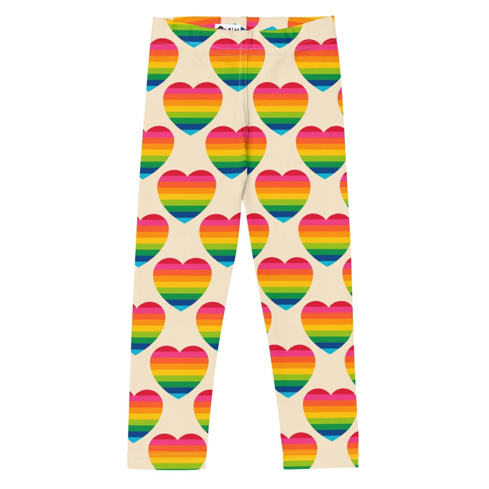 Kids' Leggings -2- ELLIE LOVE rainbow - Bold Heart Print