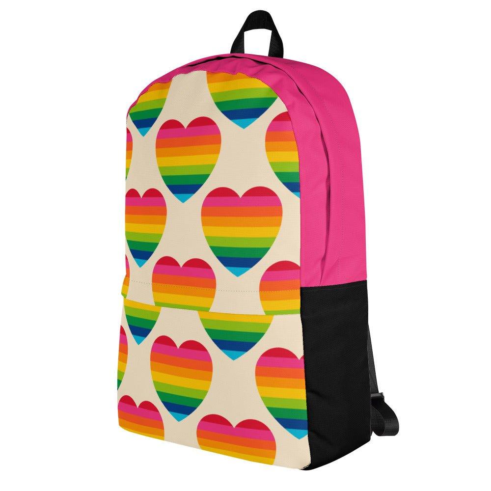 Backpack - ELLIE LOVE rainbow - Bold heart print