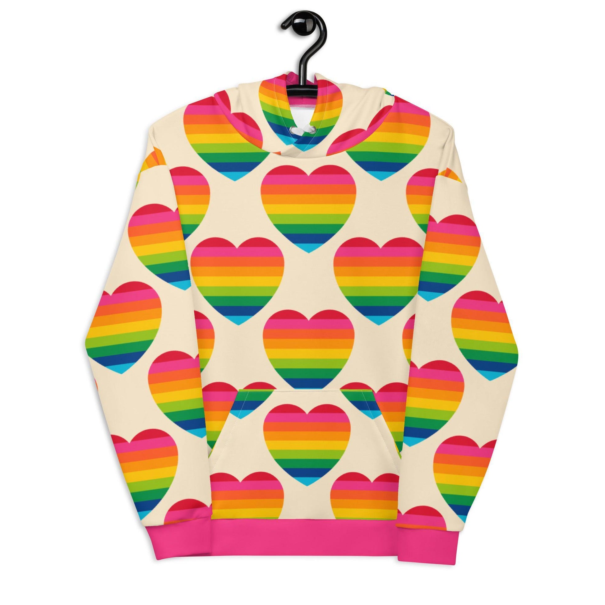 Hoodie - ELLIE LOVE rainbow - Bold Heart Print