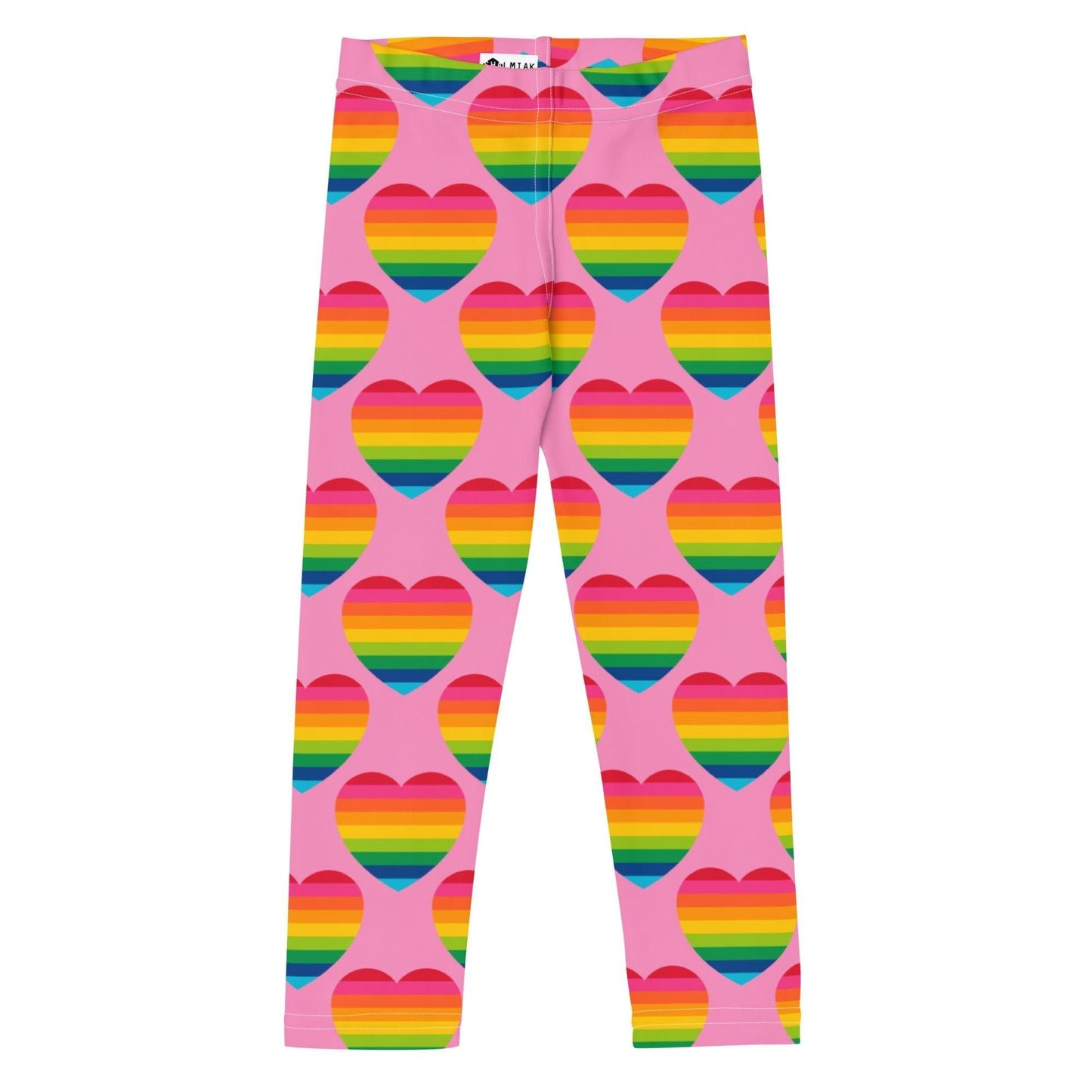 Kids' Leggings -2- ELLIE LOVE rainbow pink - Bold Heart Print