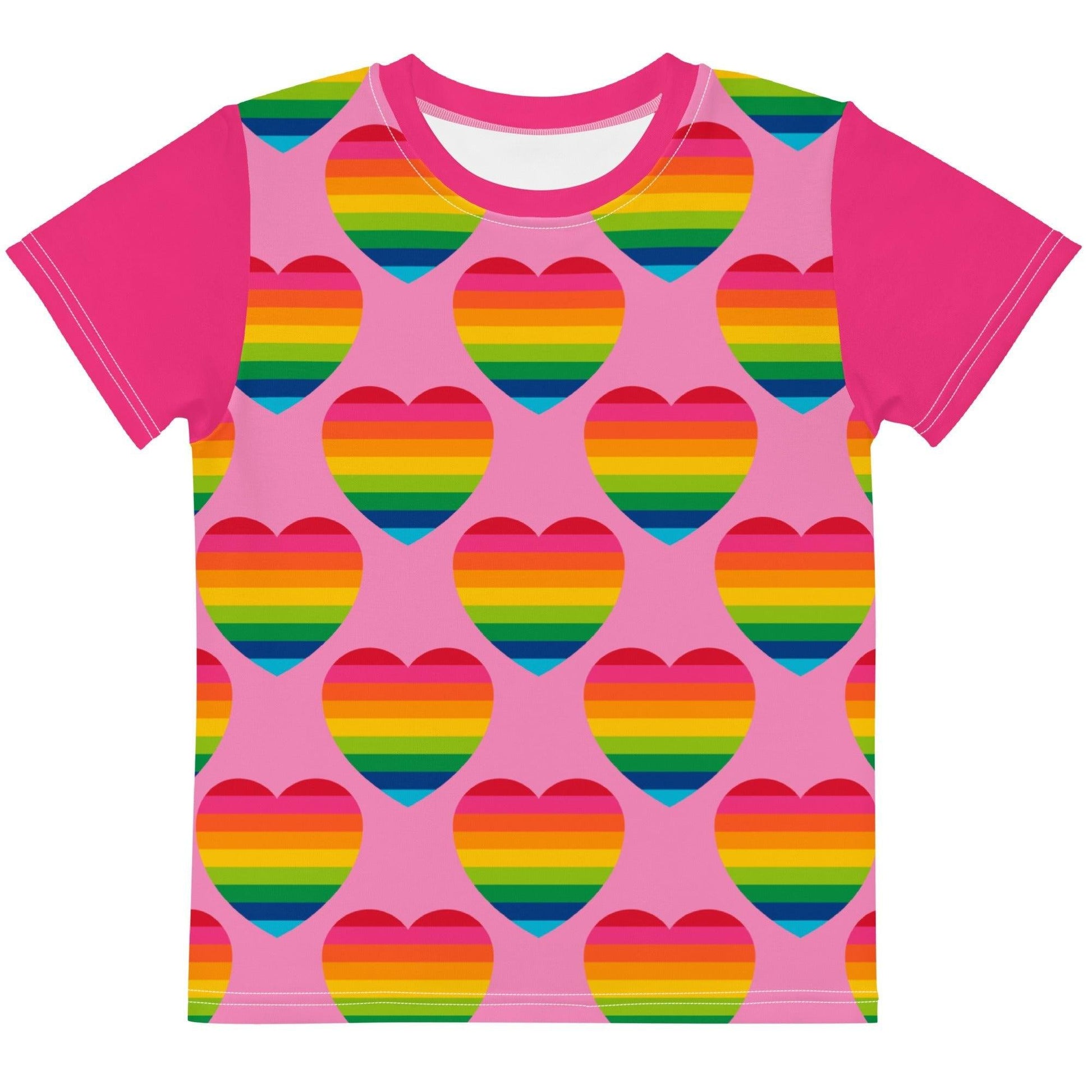 Kids' T-Shirt - ELLIE LOVE rainbow pink - Bold Heart Print
